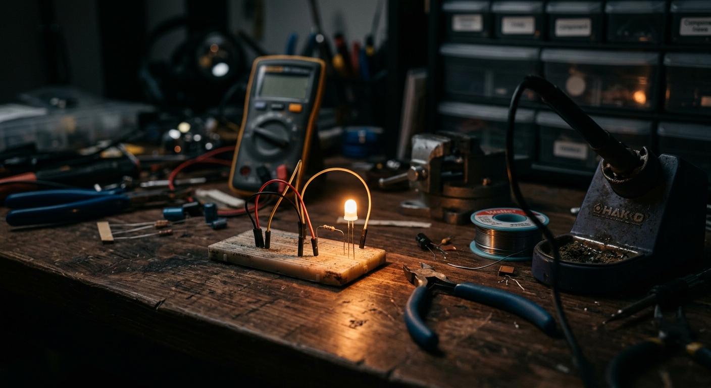 Fading an LED on a workbench