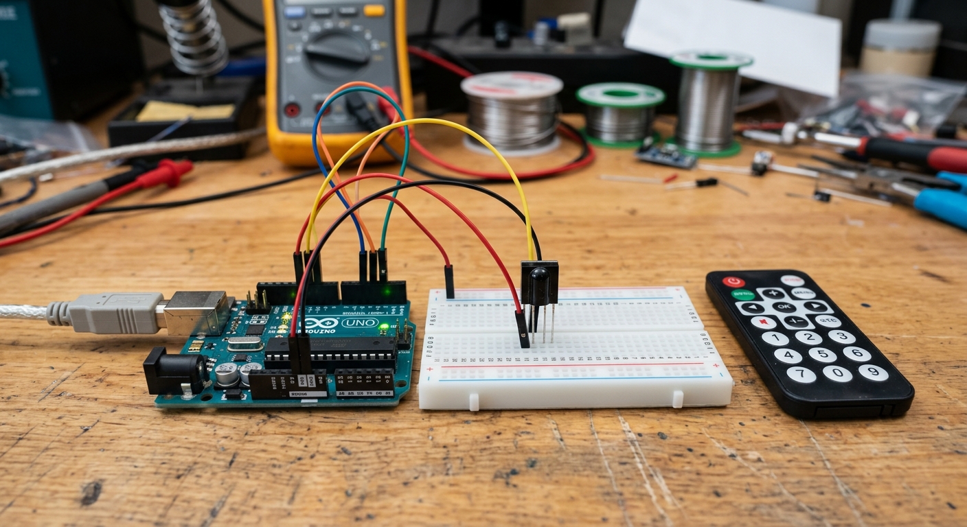 An IR remote and receiver module