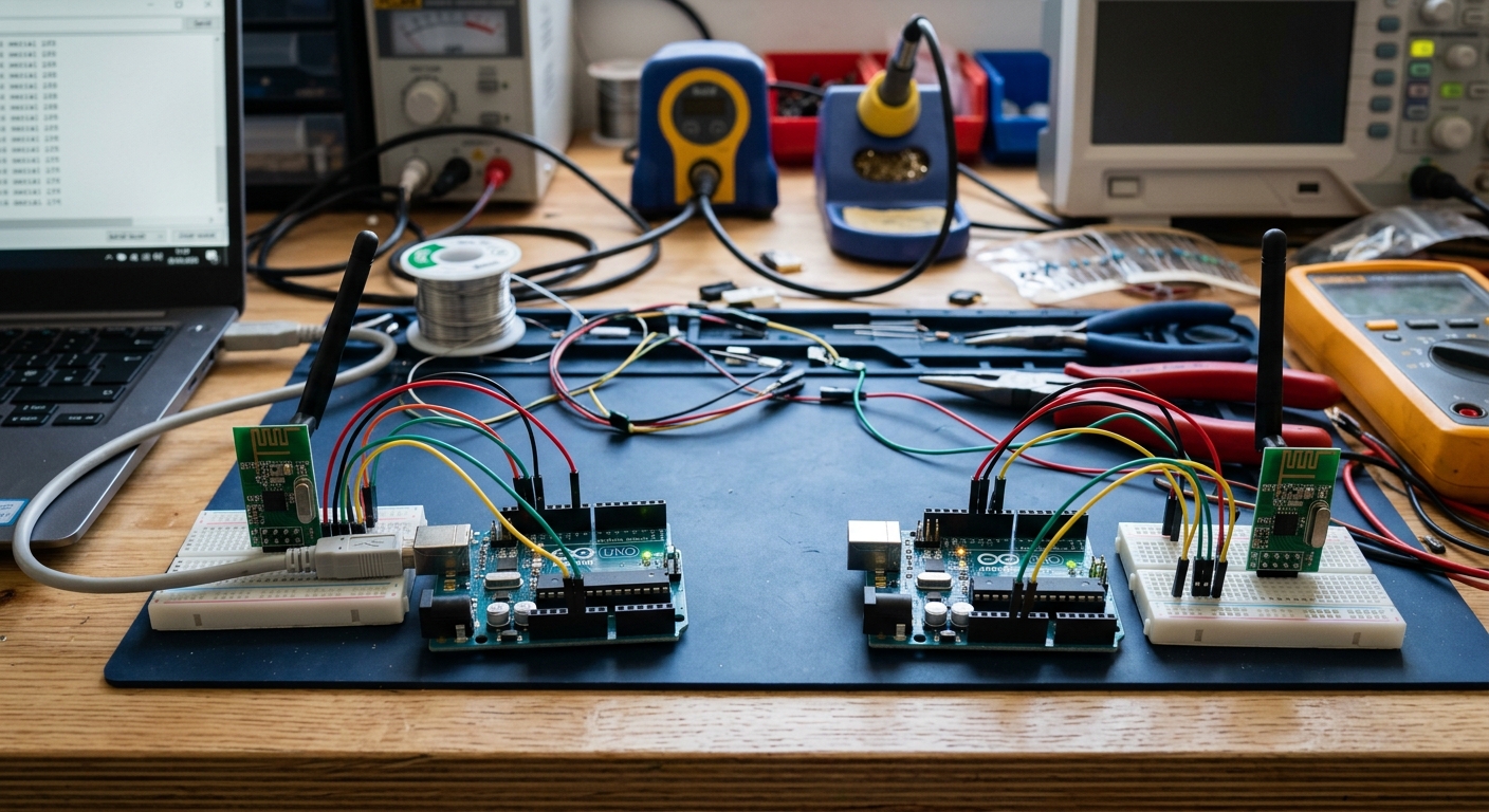 Two Arduinos communicating via NRF24L01 modules