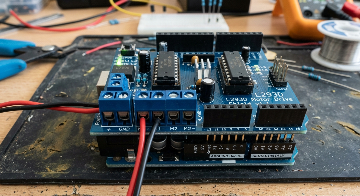 L293D Motor Drive Shield on Arduino